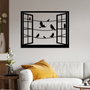 Wallity Birds in Front Of The Window - 1 Escultura de pared de metal negra